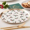 Gold Foiled Holly Leaf Paper Plates - 24Cm (8Pk)