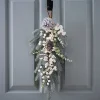 Green And White Foliage Door Swag