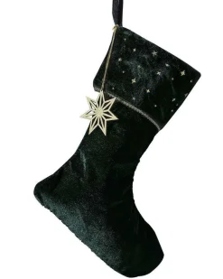 Green Velvet With Embroidery Stocking
