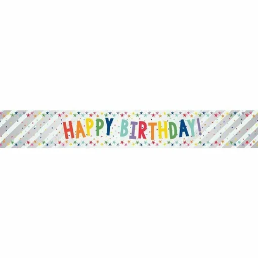 Happy Birthday Stars Foil Banner