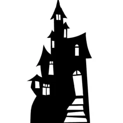 Haunted House Silhouette Cardboard Cutout - 166Cm X 79Cm