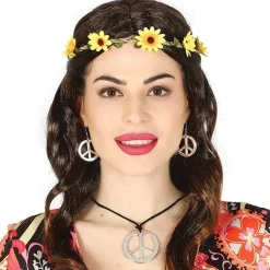Hippie Peace Necklace & Earrings