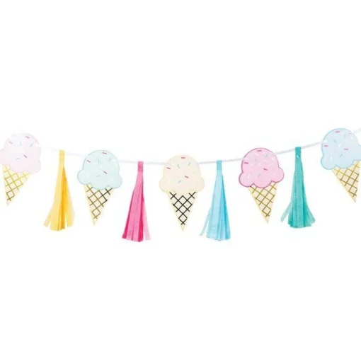 Ice Cream Foil Tassel Garland - 1.4M