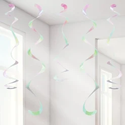 Iridescent Hanging Swirls - 45Cm (10Pk)