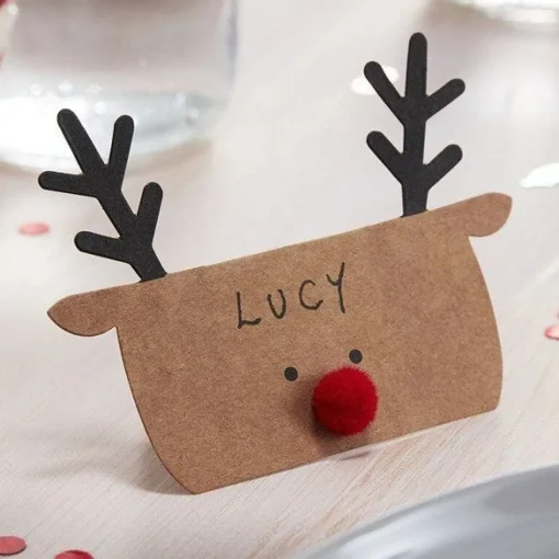 Kraft Reindeer Place Cards (10Pk)