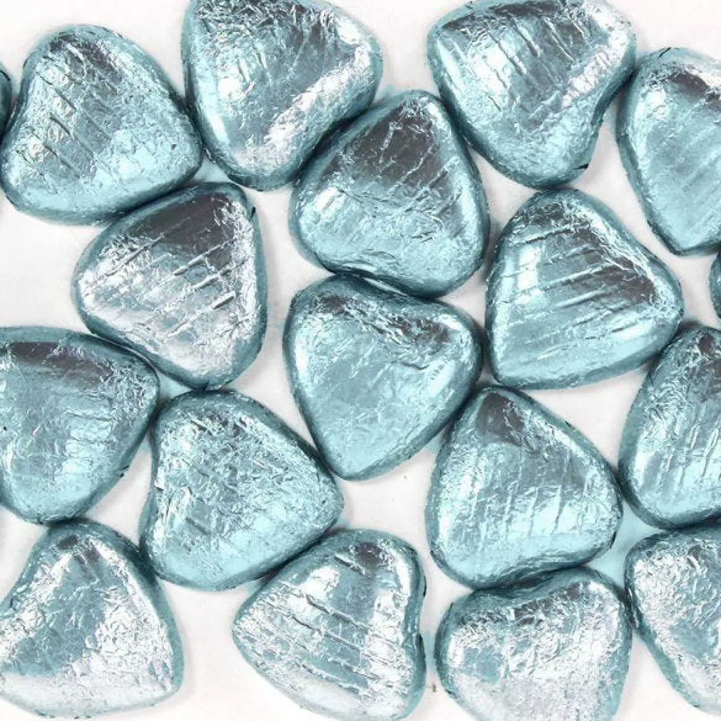 Light Blue Foil Chocolate Hearts X20