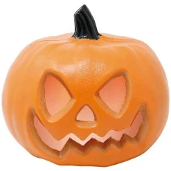 Light Up Smiley Carved Pumpkin - 20Cm