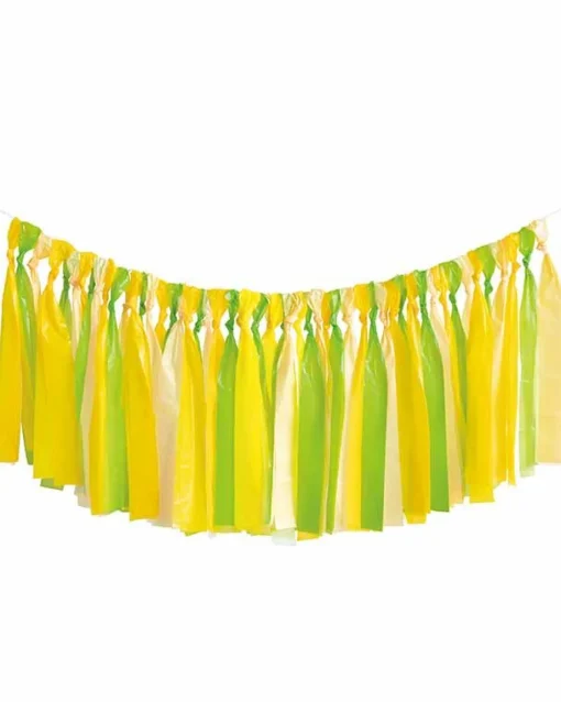Lime Green, Yellow, & Light Yellow Plastic Fringe Photo Backdrop Kit