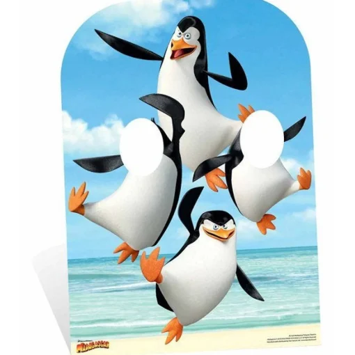 Madagascar Penguins Stand-In Cardboard Photo Prop - 183Cm X 61Cm