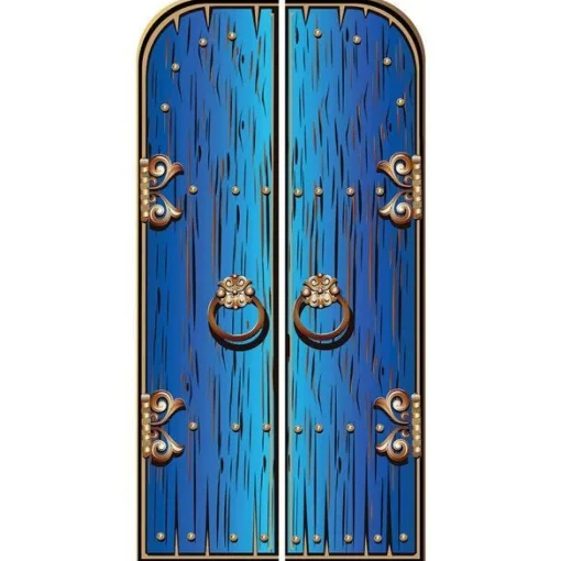 Magical Double Doors Blue Cardboard Cutout - 191Cm X 94Cm