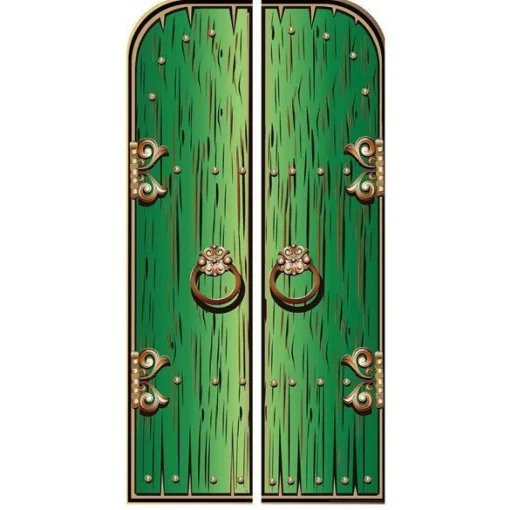 Magical Double Doors Green Cardboard Cutout - 191Cm X 94Cm