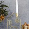 Metal House Dinner Candle Holder