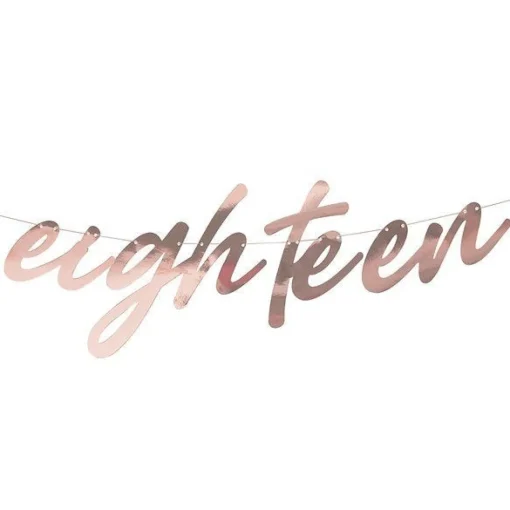 Mix It Up 'Eighteen' Rose Gold Paper Banner - 1.7M