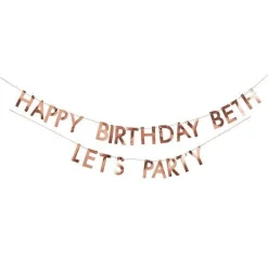 Mix It Up Rose Gold Personalised 'Happy Birthday' Paper Banner - 4M