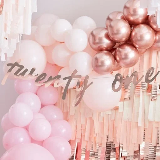Mix It Up 'Twenty One' Rose Gold Paper Banner - 1.7M