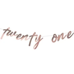 Mix It Up 'Twenty One' Rose Gold Paper Banner - 1.7M