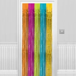 Multi Coloured Bright Foil Curtain - 2.4M