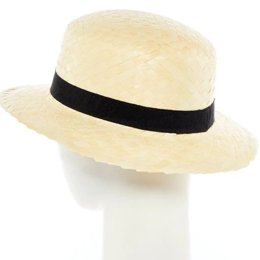 Natural Straw Boater Hat