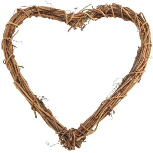 Natural Vine Heart Wreath - 23Cm
