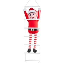Naughty Elf On Ladder Outdoor Christmas Decoration - 80Cm