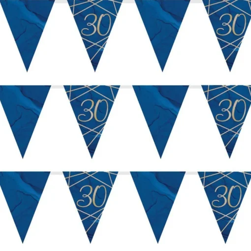 Navy & Gold Geode 30Th Birthday Paper Bunting - 3.7M