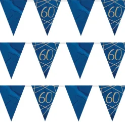 Navy & Gold Geode 60Th Birthday Paper Bunting - 3.7M