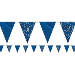 Navy & Gold Geode 50Th Birthday Paper Bunting - 3.7M