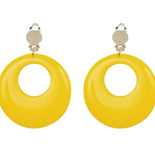 Neon Yellow 80's Earrings
