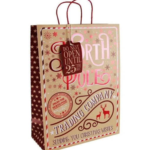 North Pole Extra Large Gift Bag - 45.5Cm X 33Cm