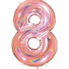 Number 8 Glitter Rose Gold Foil Balloon - 40"
