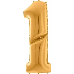 Number 1 Gold Foil Balloon - 64"