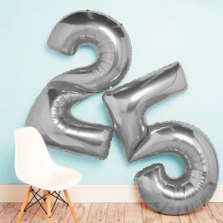 Number 0 Silver Foil Balloon - 64"