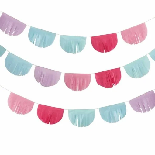 Pastel Tissue Paper Fringe Bunting - 3M