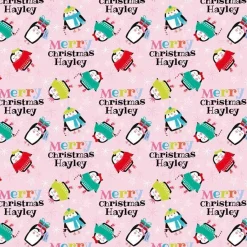 Penguin Sparkle Christmas Personalised Wrapping Paper - 62 X 100Cm Sheet