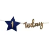 Personalised Navy & Gold 'Today' Bunting With Stickers