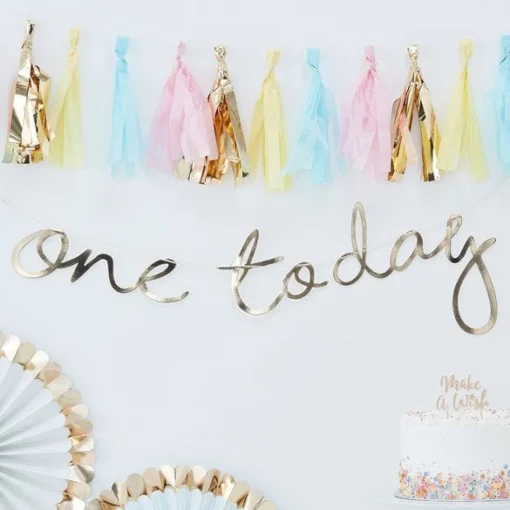 Pick & Mix Pastel Gold 'One Today' Banner - 1.5M