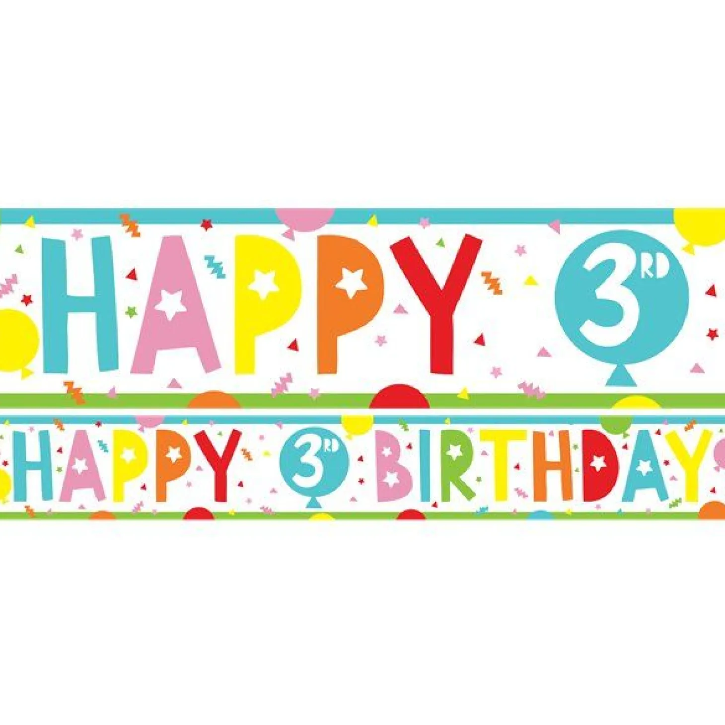 3Rd Birthday Paper Banners - 1M (3Pk)