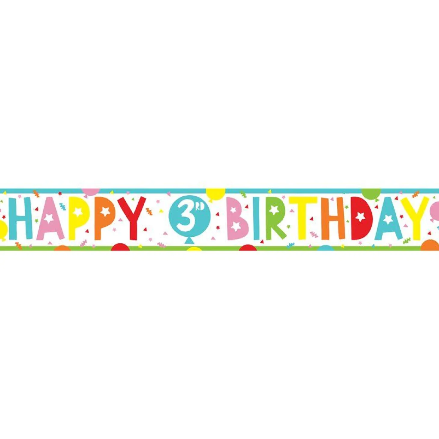 3Rd Birthday Paper Banners - 1M (3Pk)