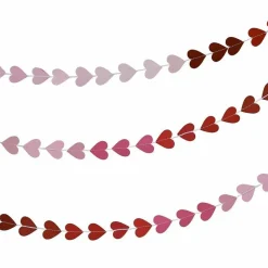 Red & Pink Ombre Heart Paper Garland - 5M