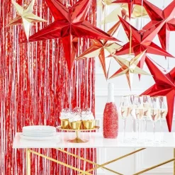 Red Paper Star Hanging Decoration - 70Cm