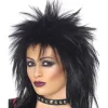 80S Black Rock Diva Wig