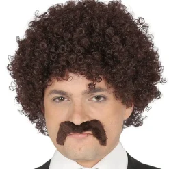 80S Retro Wig & Tash