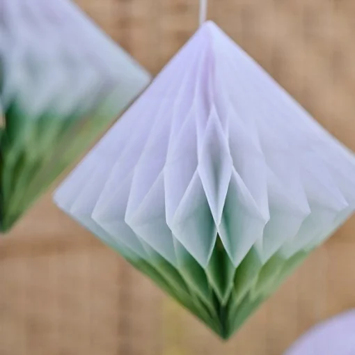 Sage Dip Dye Paper Honeycomb Decorations (8Pk)