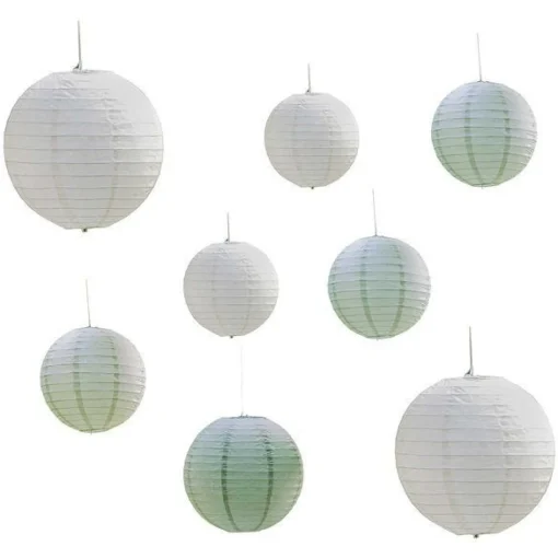 Secret Garden White Paper Hanging Decorations (8Pk)