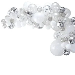 Silver Balloon Arch - 70 Balloons