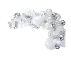Silver Balloon Arch - 70 Balloons
