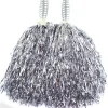 Silver Cheerleading Pom Poms - Standard Tinsel (2Pk)