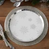 Silver Foil Snowflake Paper Plates - 25Cm (8Pk)
