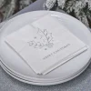 Silver Holly Merry Christmas Paper Napkins - 25Cm (16Pk)