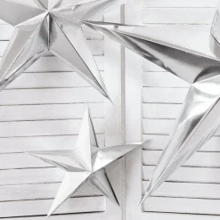 Silver Paper Star Decoration - 30Cm